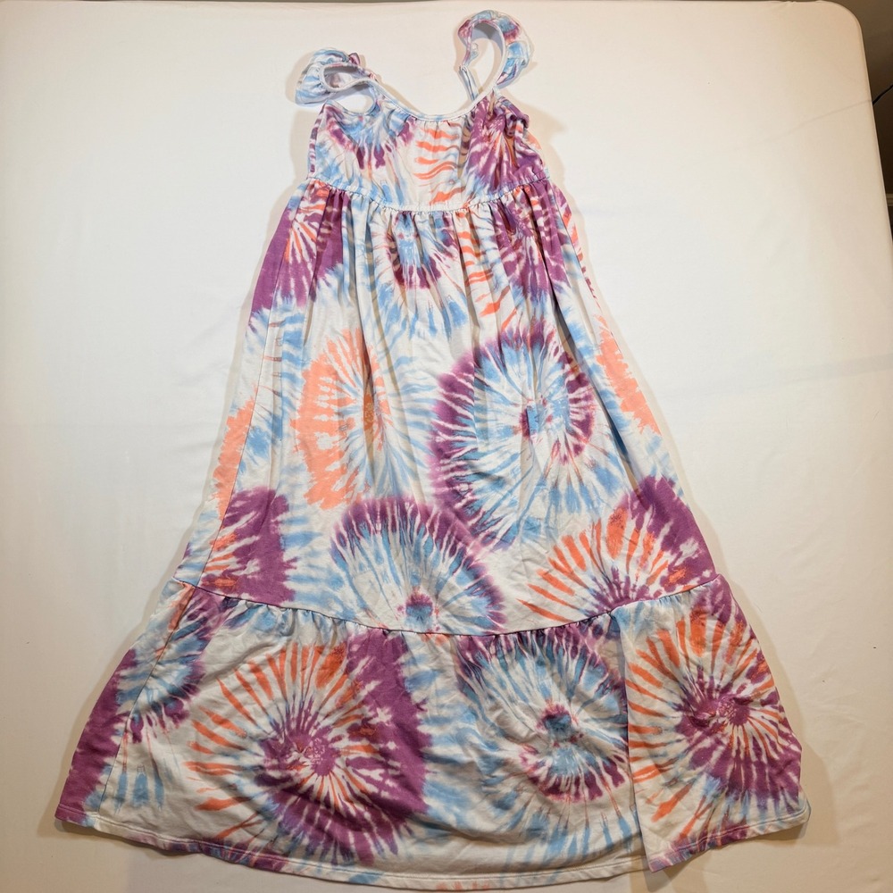 Girls Sun Dress in a Tie Dye Style Pattern